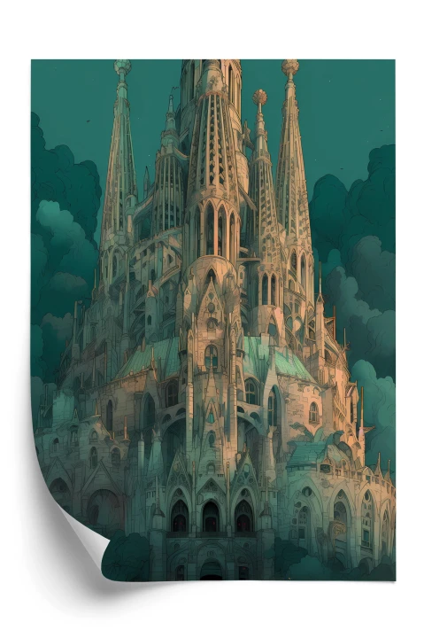 Plakat Sagrada Familia Secesyjny Kościół W Barcelonie