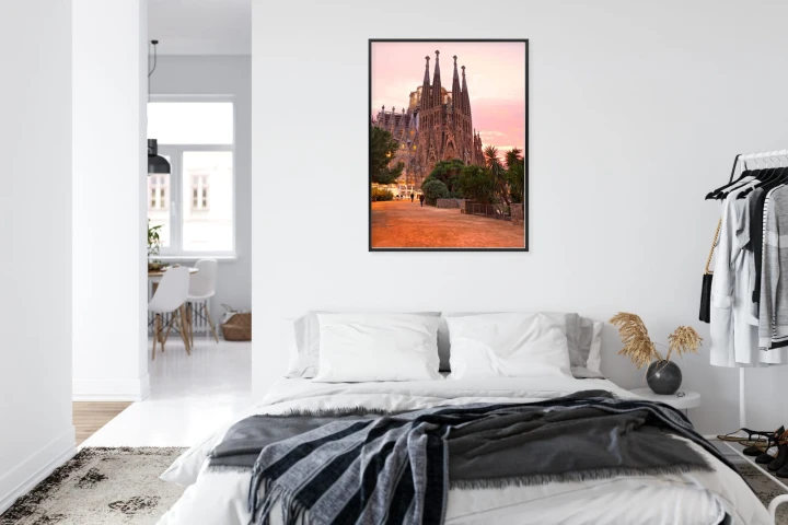 Plakat La Sagrada Familia Podczas Zachodu Słońca
