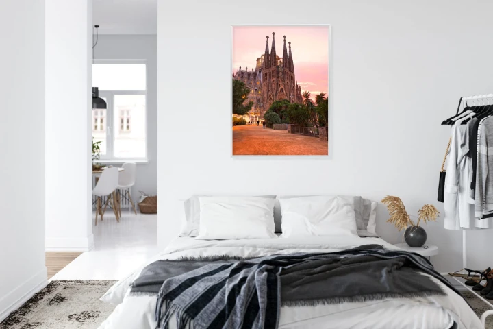 Plakat La Sagrada Familia Podczas Zachodu Słońca