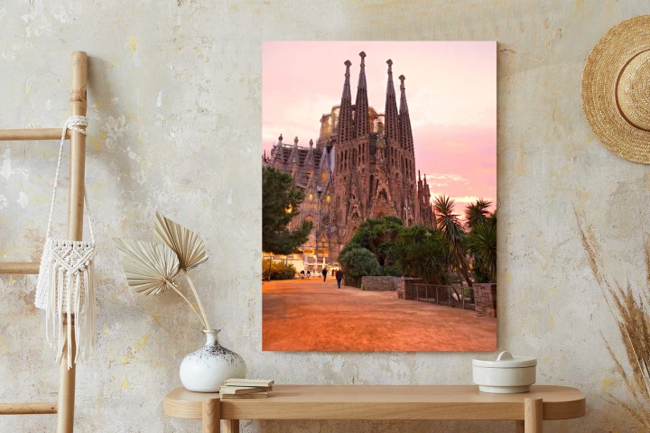 Plakat La Sagrada Familia Podczas Zachodu Słońca
