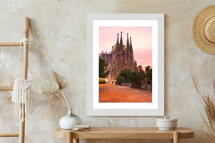 Plakat La Sagrada Familia Podczas Zachodu Słońca