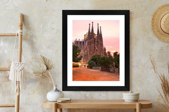 Plakat La Sagrada Familia Podczas Zachodu Słońca