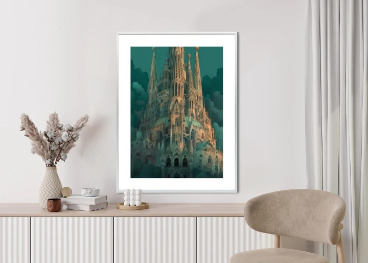 Plakat Sagrada Familia Secesyjny Kościół W Barcelonie