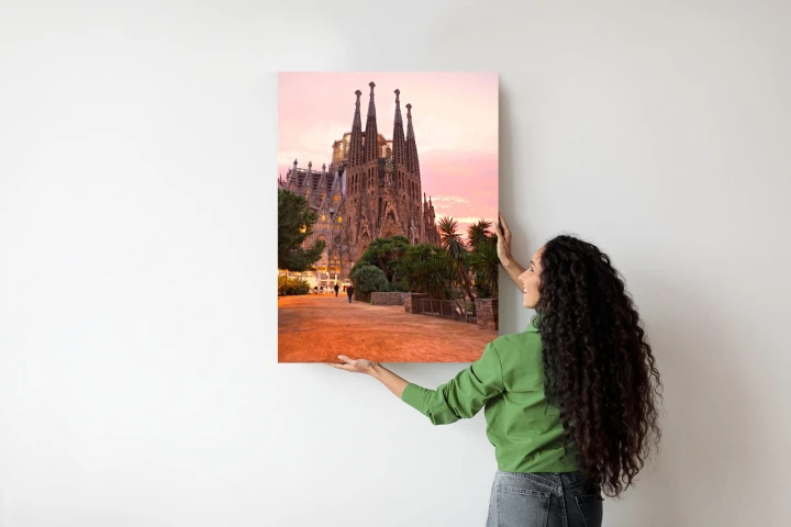 Plakat La Sagrada Familia Podczas Zachodu Słońca