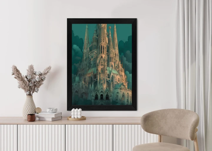 Plakat Sagrada Familia Secesyjny Kościół W Barcelonie
