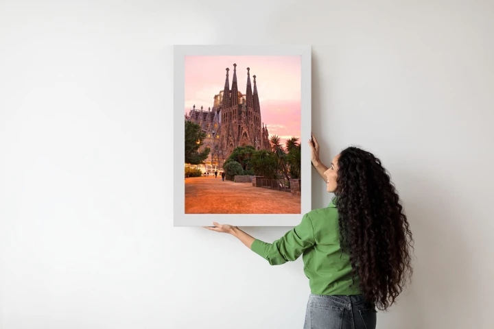 Plakat La Sagrada Familia Podczas Zachodu Słońca
