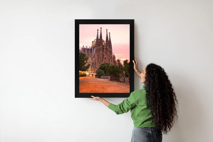 Plakat La Sagrada Familia Podczas Zachodu Słońca
