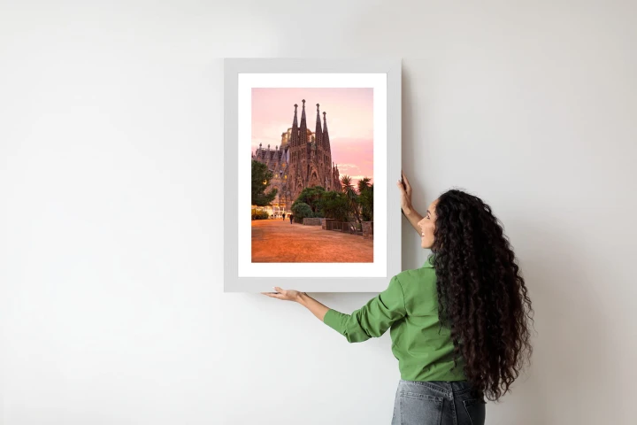 Plakat La Sagrada Familia Podczas Zachodu Słońca