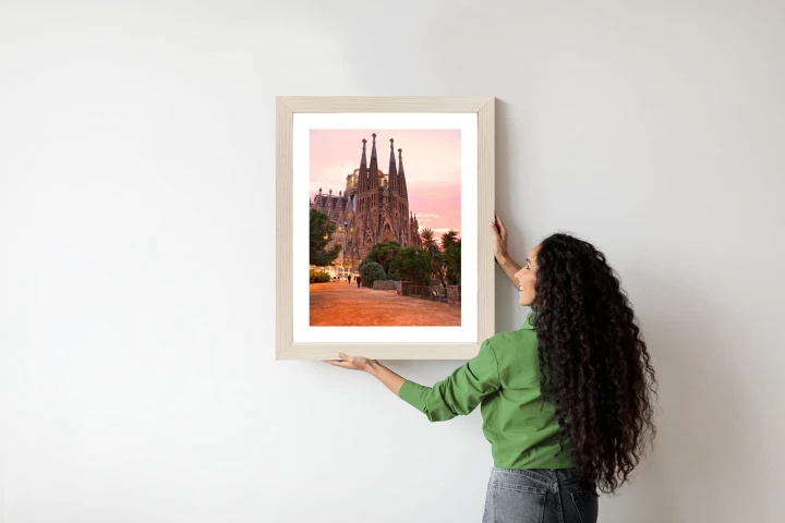 Plakat La Sagrada Familia Podczas Zachodu Słońca