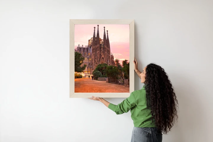 Plakat La Sagrada Familia Podczas Zachodu Słońca