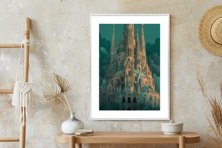 Plakat Sagrada Familia Secesyjny Kościół W Barcelonie