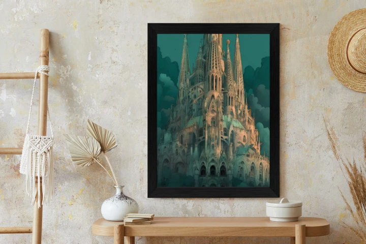 Plakat Sagrada Familia Secesyjny Kościół W Barcelonie