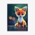 Plakat Tiny Cute Adorable Fox In An Autumn Oak Forest, Intricate Details. Cartoon Big Eyed Close Up Portrait. Soft Cinematic Lighting, Animation Style Character, Anime Style, 3D