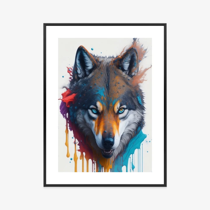 Plakat Portret Wilka W Różnych Barwach