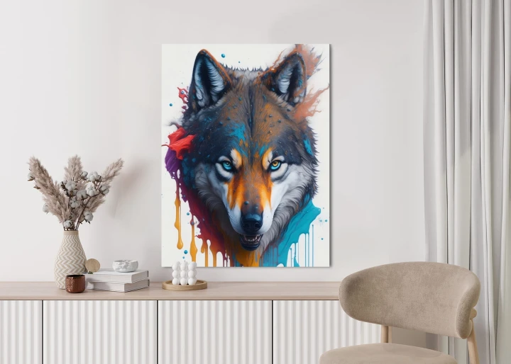 Plakat Portret Wilka W Różnych Barwach