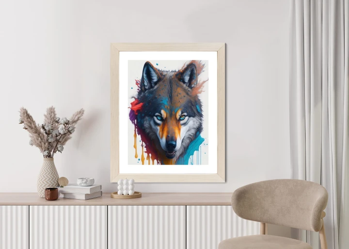 Plakat Portret Wilka W Różnych Barwach