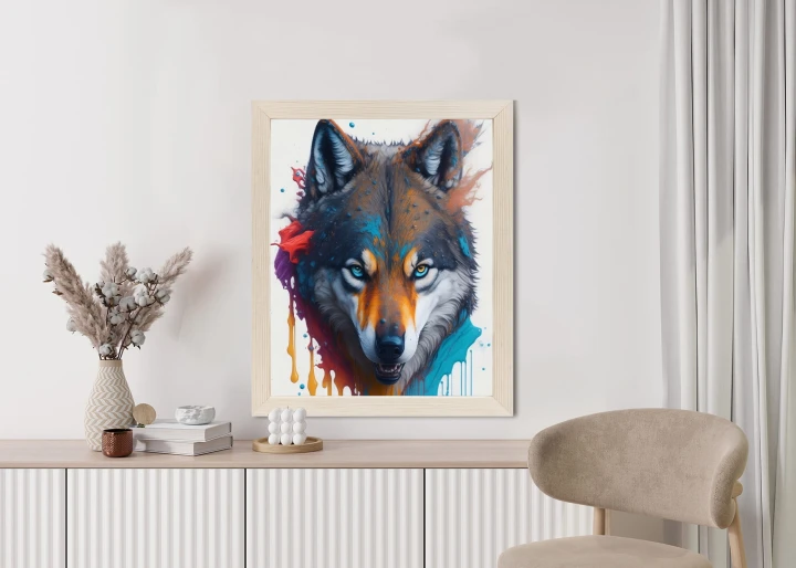 Plakat Portret Wilka W Różnych Barwach