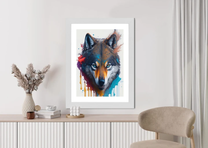 Plakat Portret Wilka W Różnych Barwach