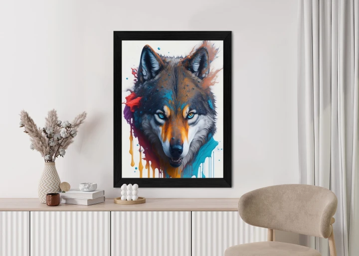 Plakat Portret Wilka W Różnych Barwach