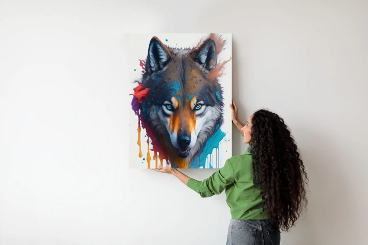Plakat Portret Wilka W Różnych Barwach