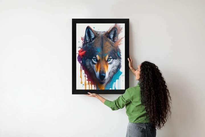 Plakat Portret Wilka W Różnych Barwach