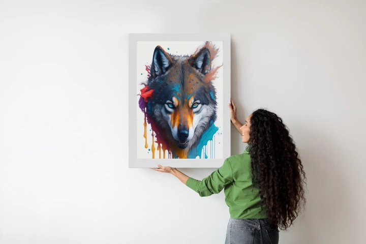 Plakat Portret Wilka W Różnych Barwach