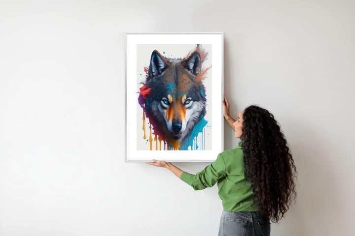Plakat Portret Wilka W Różnych Barwach