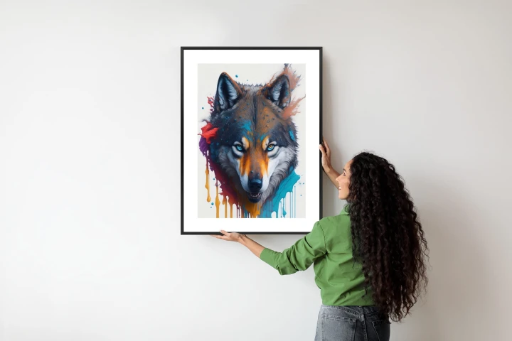 Plakat Portret Wilka W Różnych Barwach