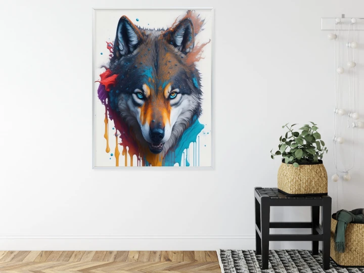 Plakat Portret Wilka W Różnych Barwach