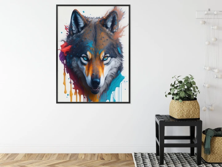 Plakat Portret Wilka W Różnych Barwach