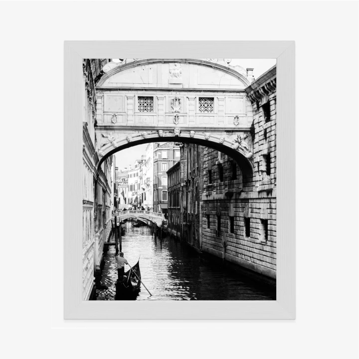 Plakat Gondola Na Czarno Białym Weneckim Kanale