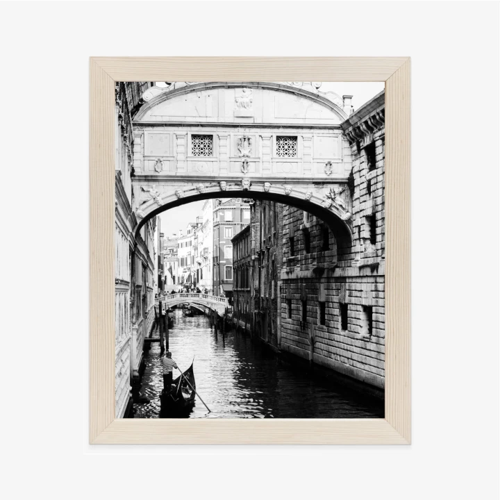 Plakat Gondola Na Czarno Białym Weneckim Kanale