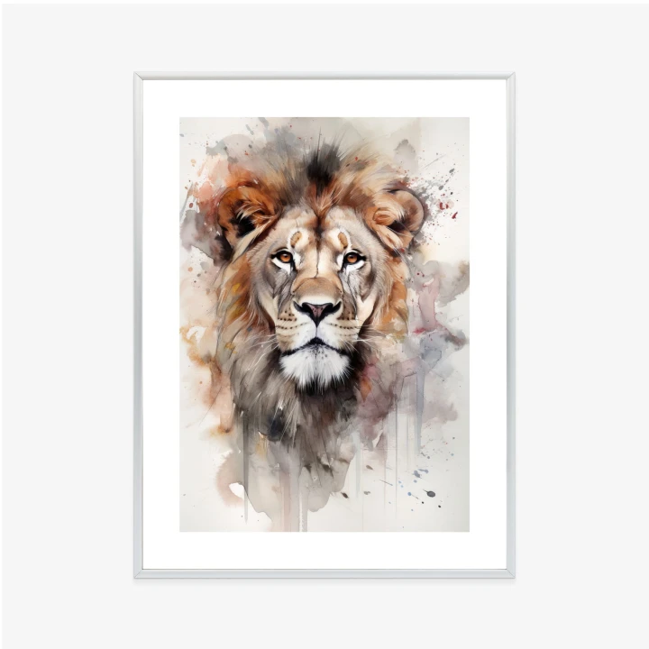 Plakat Malowany Farbami Portret Lwa