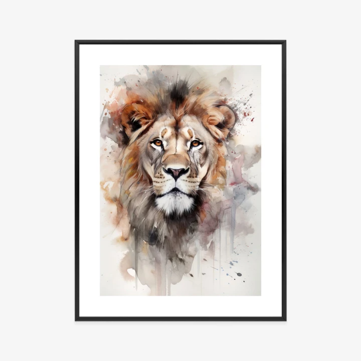 Plakat Malowany Farbami Portret Lwa