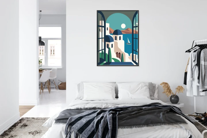 Plakat Greckie Santorini Ilustracja