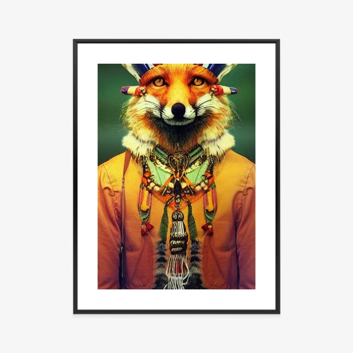 Plakat Lis W Stroju Indiańskim
