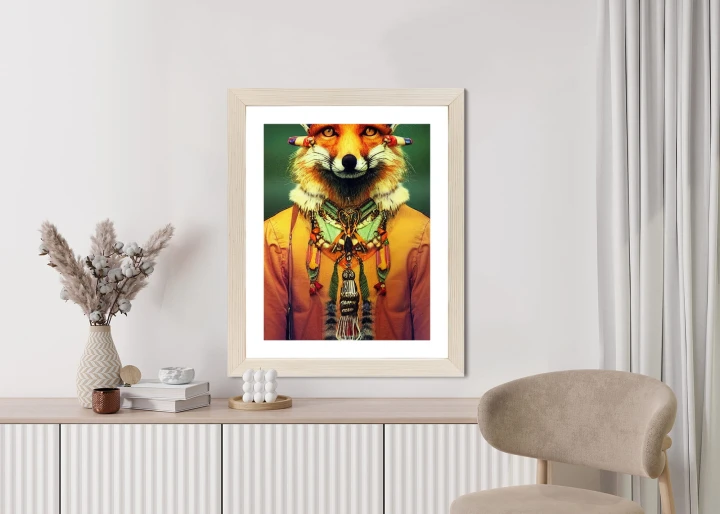 Plakat Lis W Stroju Indiańskim