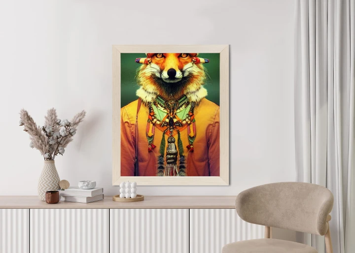 Plakat Lis W Stroju Indiańskim
