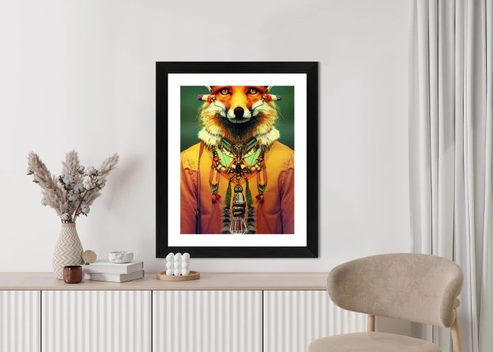 Plakat Lis W Stroju Indiańskim