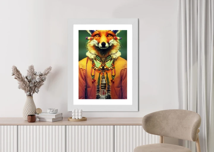 Plakat Lis W Stroju Indiańskim