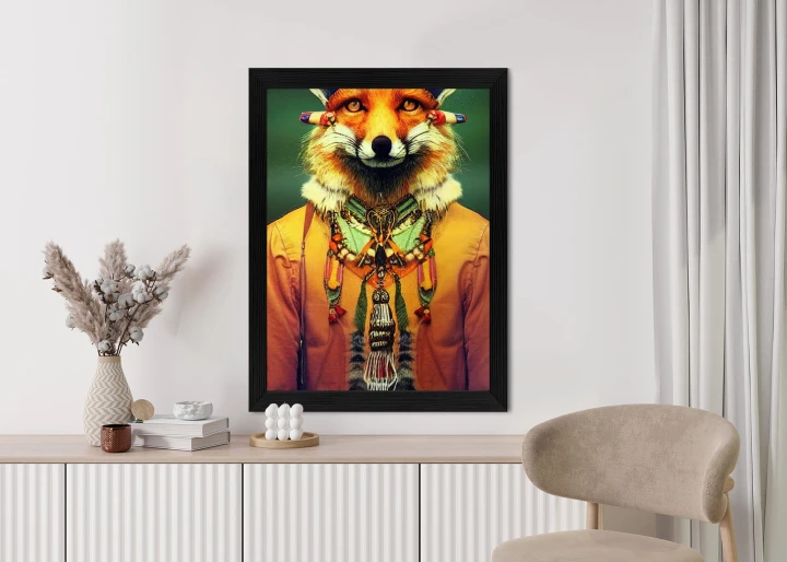 Plakat Lis W Stroju Indiańskim
