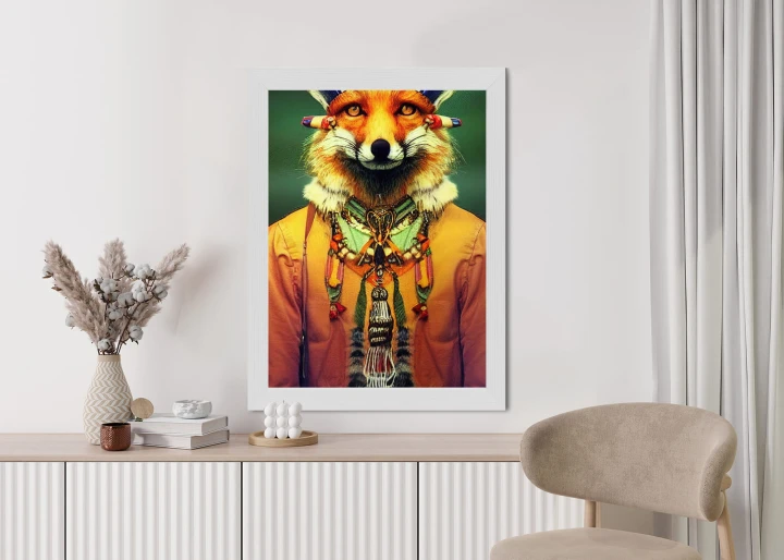 Plakat Lis W Stroju Indiańskim