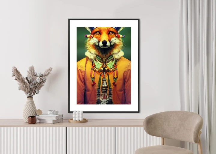 Plakat Lis W Stroju Indiańskim