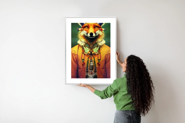 Plakat Lis W Stroju Indiańskim