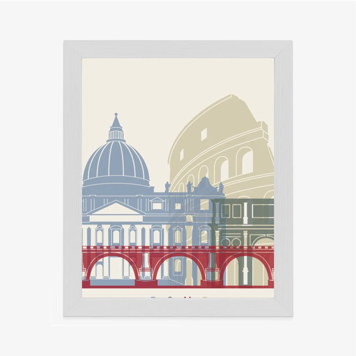 Plakat Kolorowa Ilustracja Architektura Rzymu