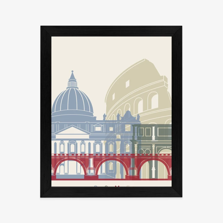 Plakat Kolorowa Ilustracja Architektura Rzymu