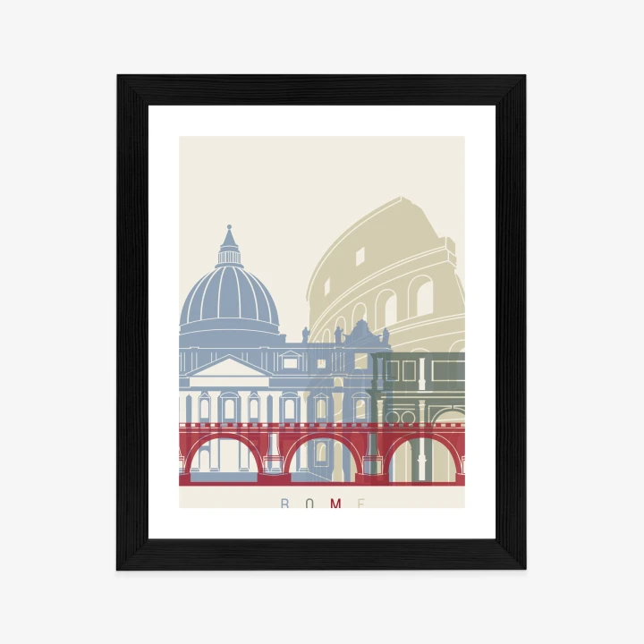 Plakat Kolorowa Ilustracja Architektura Rzymu