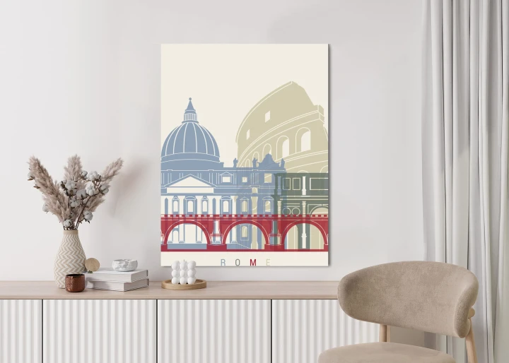 Plakat Kolorowa Ilustracja Architektura Rzymu