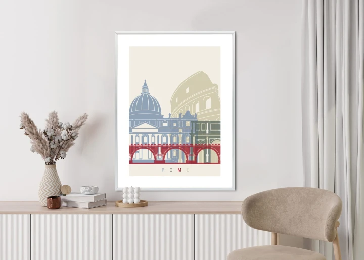 Plakat Kolorowa Ilustracja Architektura Rzymu