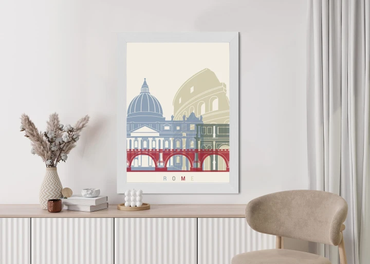 Plakat Kolorowa Ilustracja Architektura Rzymu